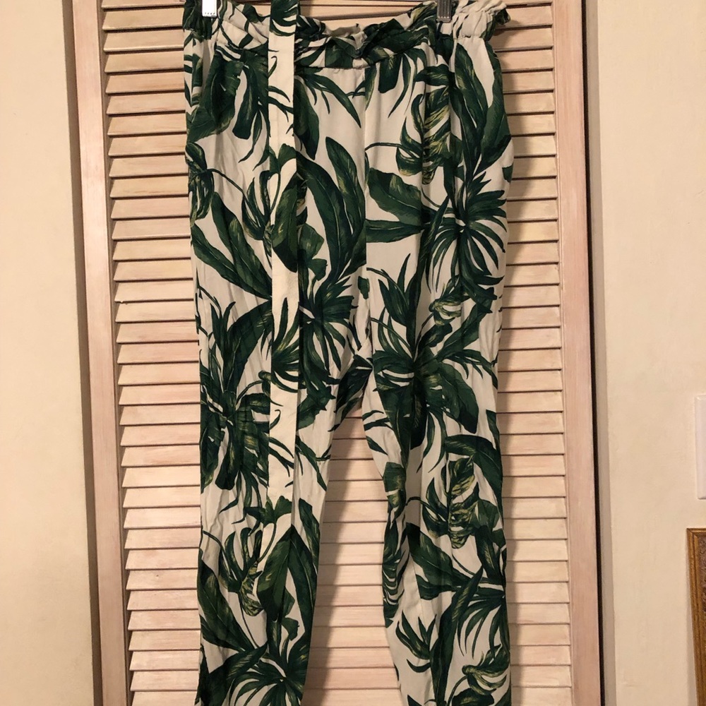H&M Tropical High Waist Pants